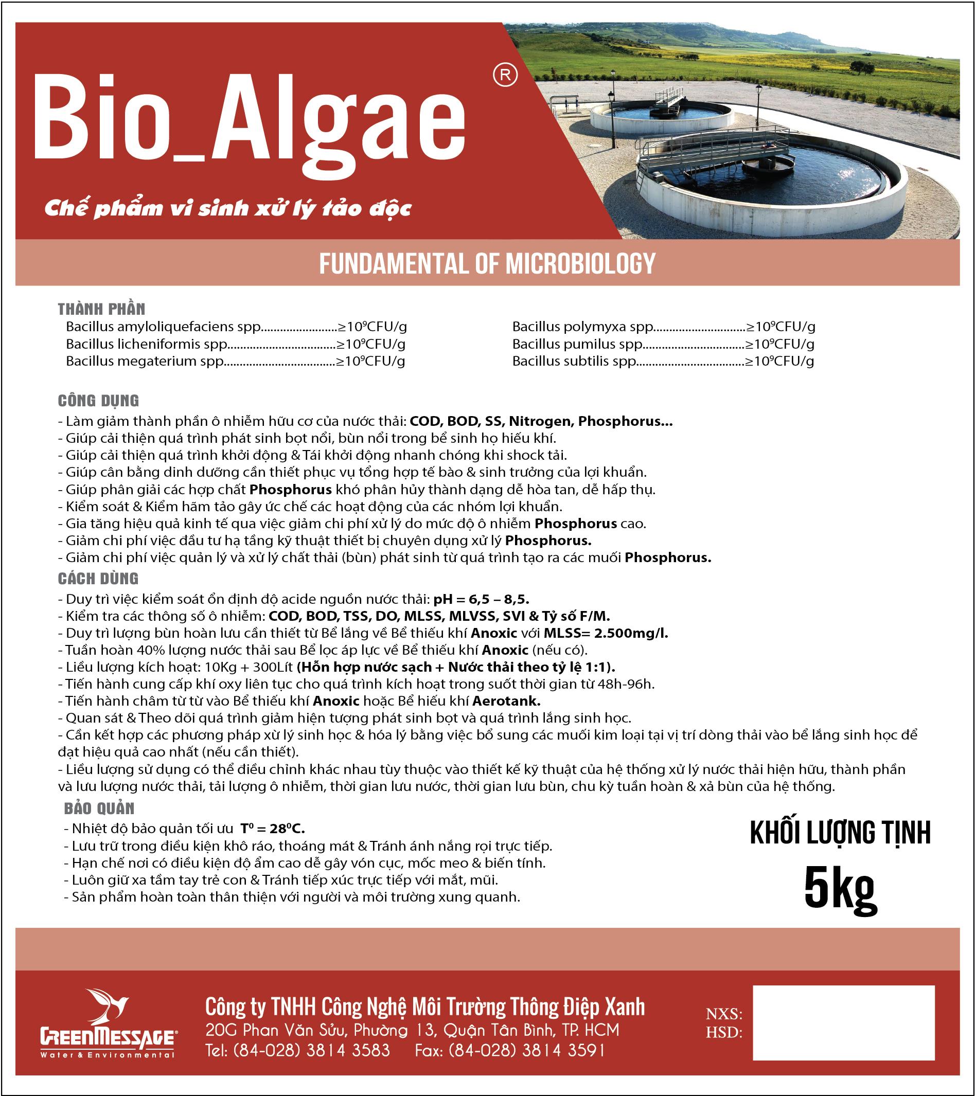 Bio_Algae - Chế phẩm vi sinh xử lý tảo độc