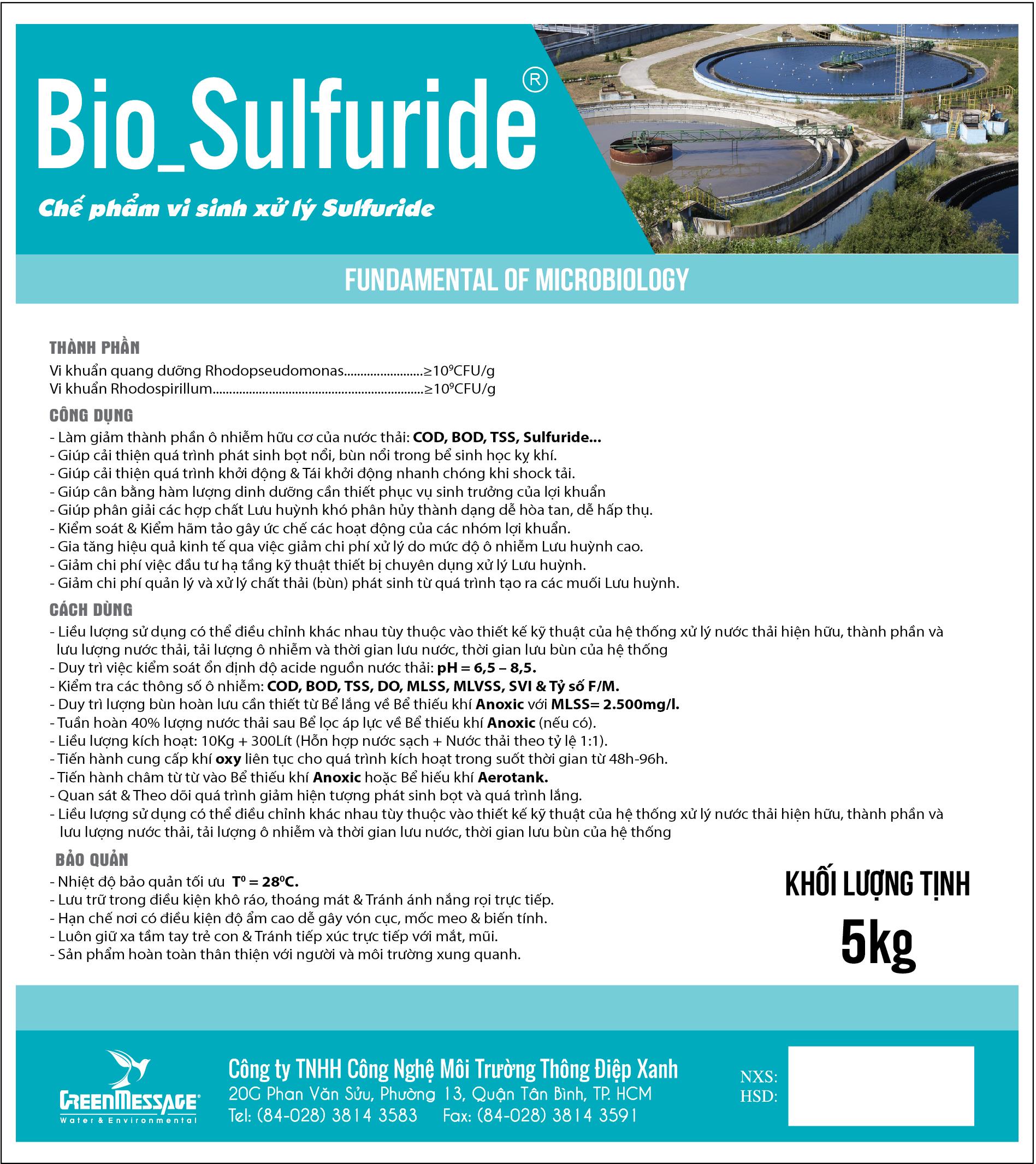 Bio_Sulfulride - Chế phẩm vi sinh xử lý Sulfuride