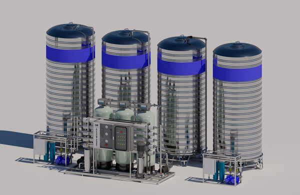 Thiết kế,thi công hệ thống máy lọc nước RO công nghiệp 1000L/H dùng cho sản xuất thực phẩm