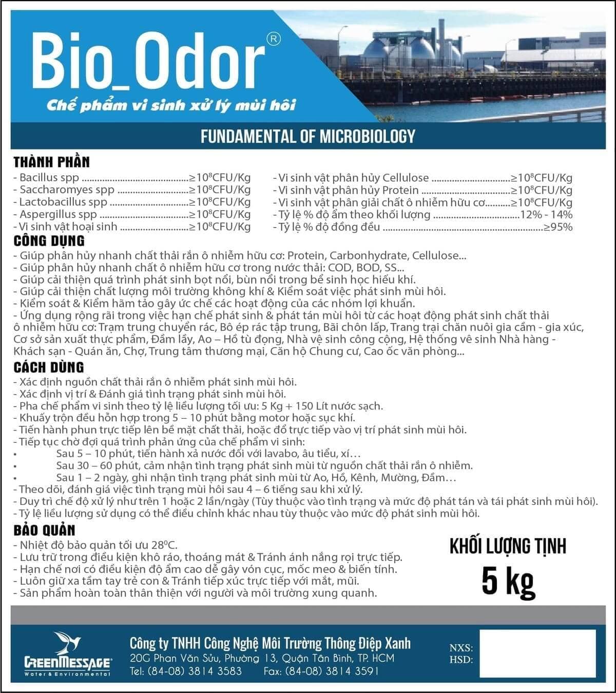 Bio_Odor - Chế phẩm vi sinh xử lý mùi hôi